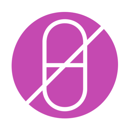Anti-medication sign on purple background