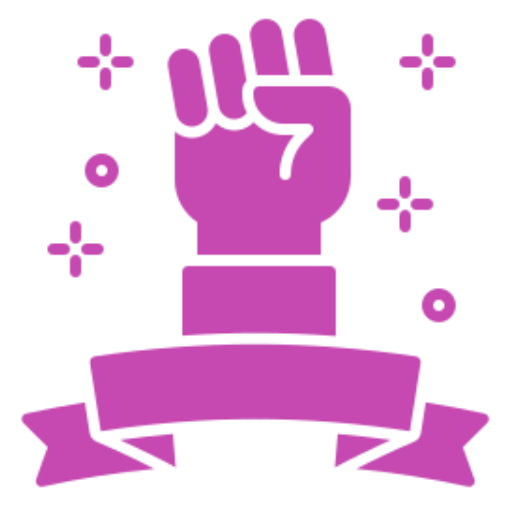 Empowerment symbol with ribbon and stars