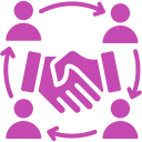 Collaboration and teamwork symbol